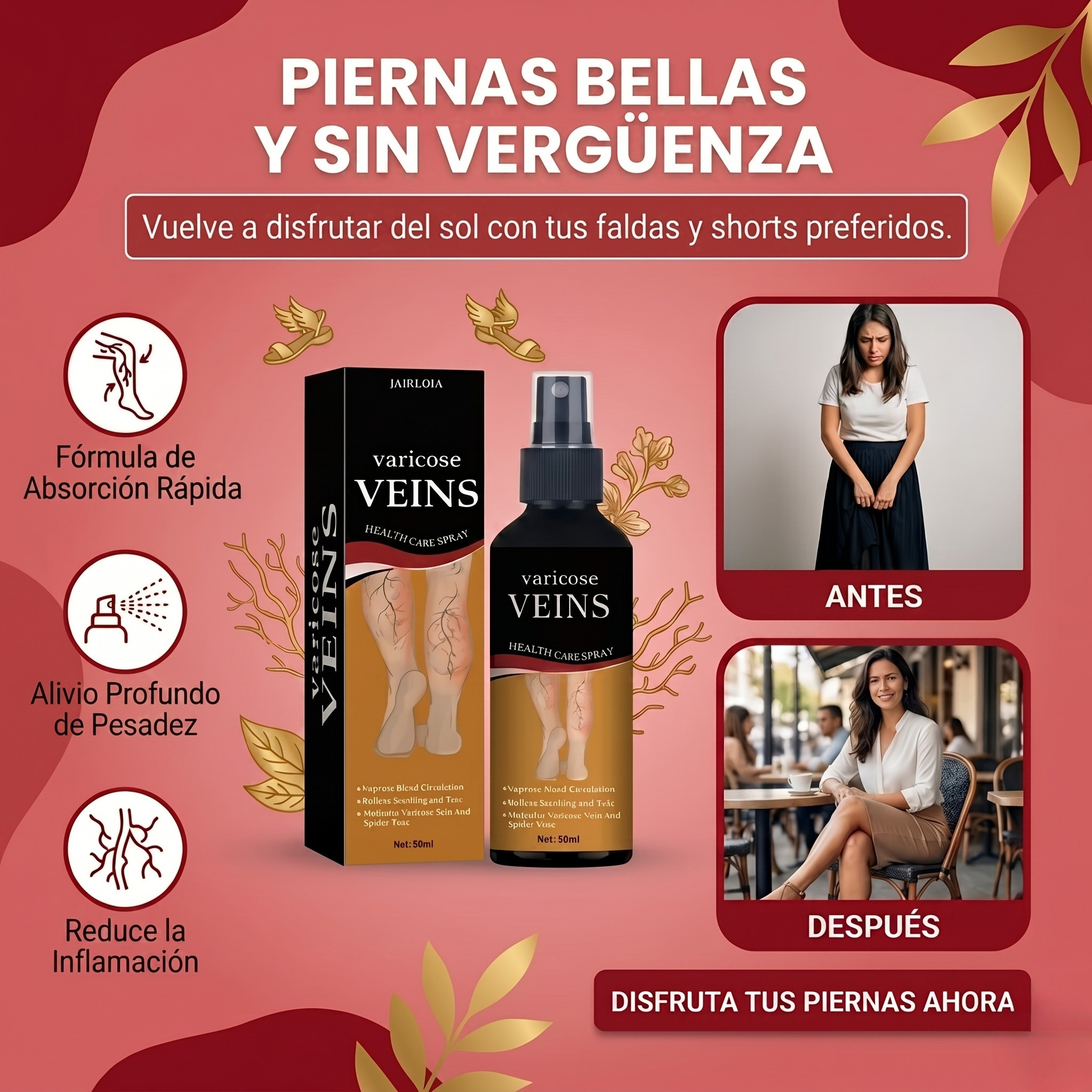 VenaGlow® - SPRAY PARA PIERNAS CON VARICES