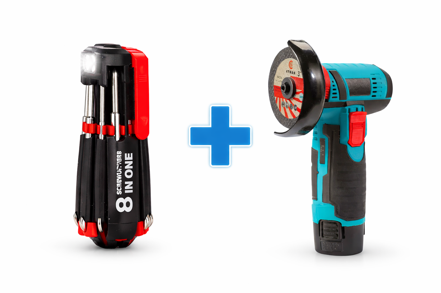 AMOLADORA ANGULAR PORTÁTIL + DESTORNILLADOR 8 EN 1 🛠️